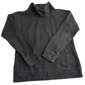 Columbia Pullover Womens Small Gray Lodge Herringbone Funnel Neck Fleece AL9342